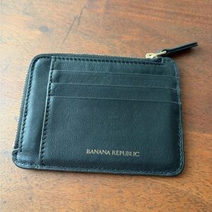 Banana Republic Black Leather Key & Card Holder